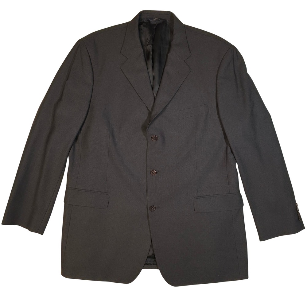 Brooks Brothers 346 Mens 46L Charcoal Gray 3 Button Stretch‎ Wool Blazer Jacket